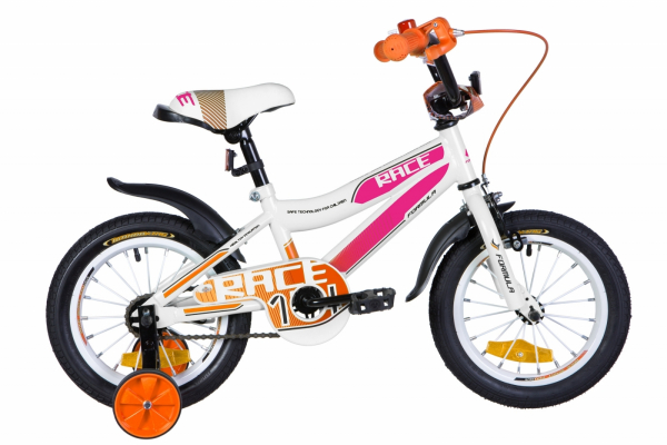 Велосипед 14" Formula RACE 2020 (бело-сиреневый с оранжевым)