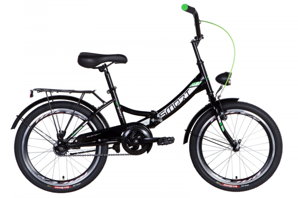 Велосипед 20" Formula SMART з ліхтарем 2021 (чорно-зелений)