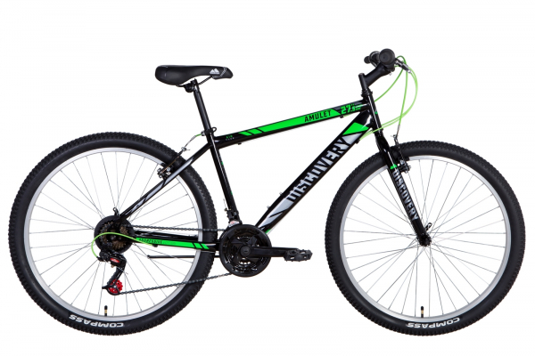 Велосипед ST 27.5" Discovery AMULET Vbr 2021 (черно-зеленый с серым)