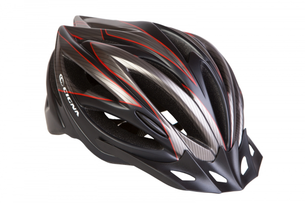 Шлем велосипедный с козырьком CIGNA WT-068 (черно-красный)
