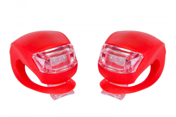 Мигалка 2шт BC-RL8001 біле+червоне світло LED силіконовий (червоний корпус)